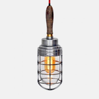 Ручной светильник Steampunk Cage Glass Edison Hanging Lamp Loft Concept 40.072