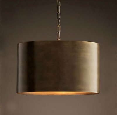 Подвесной светильник RH Antiqued Metal Drum Pendant lamp Brown Loft Concept 40.1097