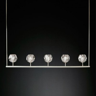 Люстра RH Boule De Cristal Linear Chandelier 5 Loft Concept 40.1221