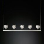 Люстра RH Boule De Cristal Linear Chandelier 5 Loft Concept 40.1221
