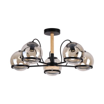 Люстра современная Экономсвет 40123/5BK+WD AMB