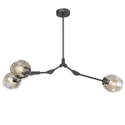 Люстра Сrumpled Glass Bubble Chandelier Gray 3 плафона Loft Concept 40.1329