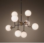 Люстра RH Bistro Globe Milk Glass 8-Light Chandelier Loft Concept 40.1540