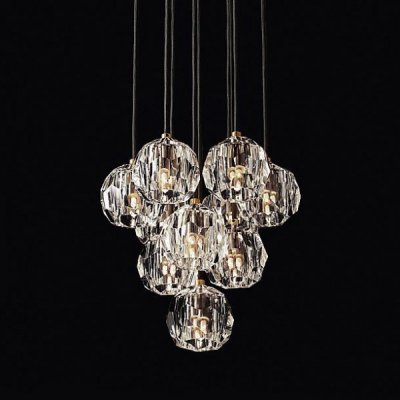 Люстра RH Boule De Cristal Round Cluster Chandelier 10 Loft Concept 40.1542