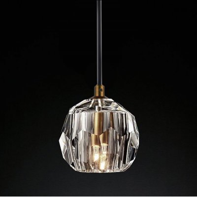 Подвесной светильник RH Boule De Cristal Single Rod Pendant Brass Loft Concept 40.1543