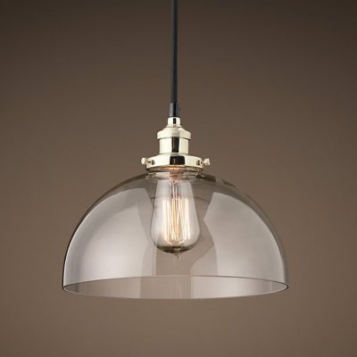 Подвесной светильник 20th C. Factory Filament Clear Glass Dome Pendant nickel Loft Concept 40.1547