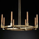 Люстра RH CANELLE Round Chandelier 8 Modern Brass Loft Concept 40.1550
