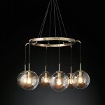 Люстра RH LANGUEDOC Round Chandelier Antique Brass Loft Concept 40.1553
