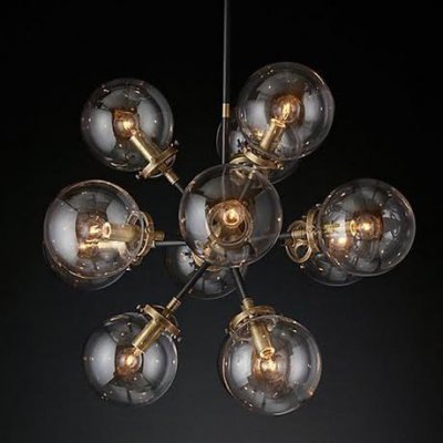 Люстра RH Bistro Globe Clear Glass Burst Chandelier 12 Loft Concept 40.1554