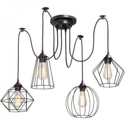 Люстра Loft Industrial 4 wire Cage Differ Pendant Loft Concept 40.1657