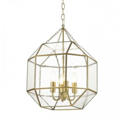 Подвесной светильник Glass & Metal Cage Pendant Gold 4 Loft Concept 40.1681