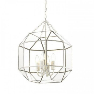 Подвесной светильник Glass & Metal Cage Pendant White 4 Loft Concept 40.1683