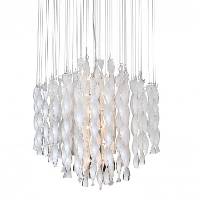 Люстра Macaroni Chandelier Chrome mono white Loft Concept 40.1807