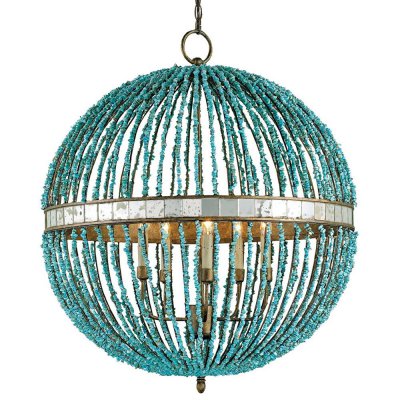 Светильник CURREY AND COMPANY BEADED ORB CHANDELIER — TURQUOISE BLUE Loft Concept 40.1850