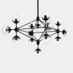 Люстра Modo Chandelier Globes Blue Ambre Black Loft Concept 40.1872