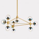 Люстра Modo Chandelier Globes Blue Ambre Gold Loft Concept 40.1893