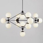 Modo Chandelier Black and White Glass 15-21 Globes Loft Concept 40.1949