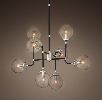 Люстра BISTRO GLOBE CLEAR GLASS SILVER CHANDELIER 8 Loft Concept 40.1957