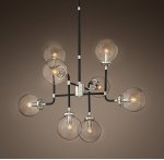 Люстра BISTRO GLOBE CLEAR GLASS SILVER CHANDELIER 8 Loft Concept 40.1957