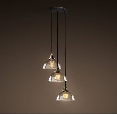 Подвесной светильник Loft Clear Glass SemiSphere Cloche 3 Loft Concept 40.204