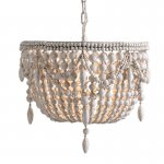 Люстра RH Anselme White Wood Weathered Chandelier Loft Concept 40.2087