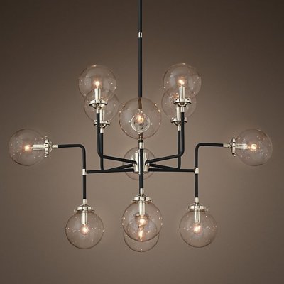 Люстра BISTRO GLOBE CLEAR GLASS SILVER CHANDELIER 12 Loft Concept 40.2103