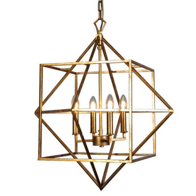 Подвесной светильник CUBIST Chandelier Gold 4 bulbs Loft Concept 40.2118