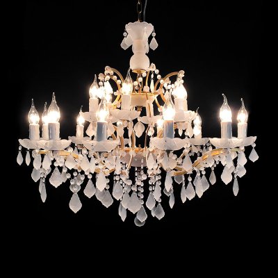 Люстра RH Rococo Iron & white matt Crystal Chandelier 18 Loft Concept 40.2225