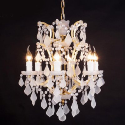 Люстра RH Rococo Iron & white matt Crystal Chandelier 6 Loft Concept 40.2226