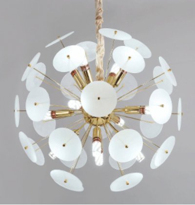 Люстра Sputnik Glass Lenz White Chandelier Loft Concept 40.2292