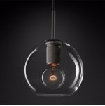 Подвесной светильник RH Utilitaire Globe Pendant Black Loft Concept 40.2334