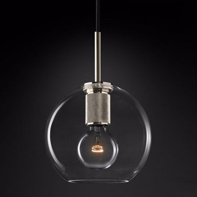 Подвесной светильник RH Utilitaire Globe Pendant Silver Loft Concept 40.2335