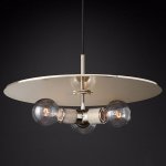 Подвесной светильник RH Utilitaire Disk Triple Pendant Silver Loft Concept 40.2341