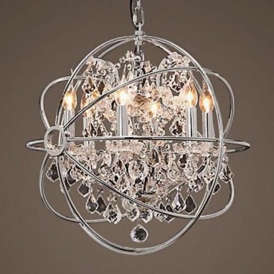 Люстра RH Foucault's Orb Crystal Chandelier Polished Nickel Small Loft Concept 40.235