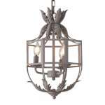 Люстра Rustic 3-Light Metal Cage Grey Pendant Lamp Loft Concept 40.2384