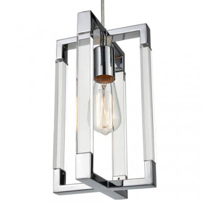 Подвесной светильник Transparent Strips Chromium Frame One Loft Concept 40.2552