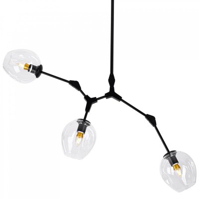 Люстра Сrumpled Glass Bubble Chandelier Black 3 плафона Loft Concept 40.2602 Люстра Сrumpled Glass Bubble Chandelier Black 3 плафона Loft Concept 40.2602