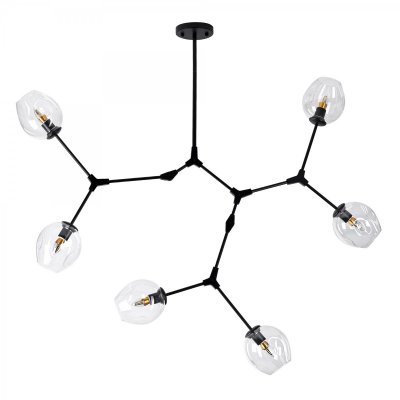 Люстра Сrumpled Glass Bubble Chandelier Black 6 плафонов Loft Concept 40.2603-0