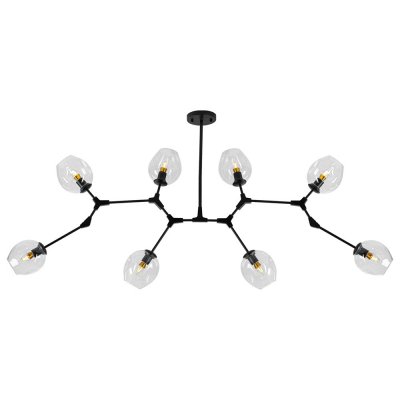 Люстра Сrumpled Glass Bubble Chandelier Black 8 плафонов Loft Concept 40.2604-0
