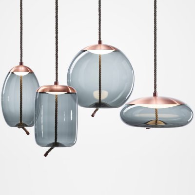 Подвесной светильник KNOT Small Gray glass Copper Loft Concept 40.2634