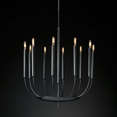 Люстра RH Quenouilles Round Chandelier black Loft Concept 40.2667