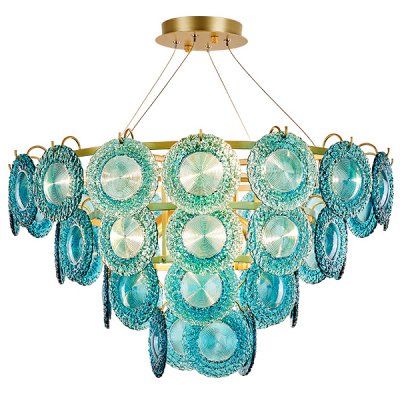 Люстра Blue Glass disk Chandelier Loft Concept 40.2711