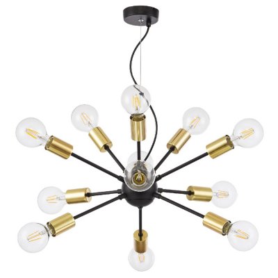 Люстра Sputnik 12 Black and Gold Loft Concept 40.2826