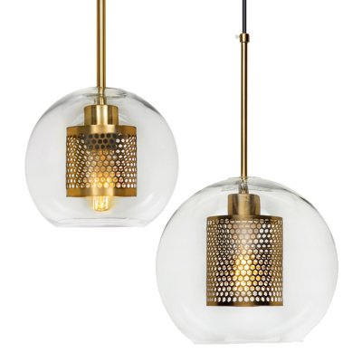 Perforated Vessel Pendant Lamp Gold Ball Loft Concept 40.2832