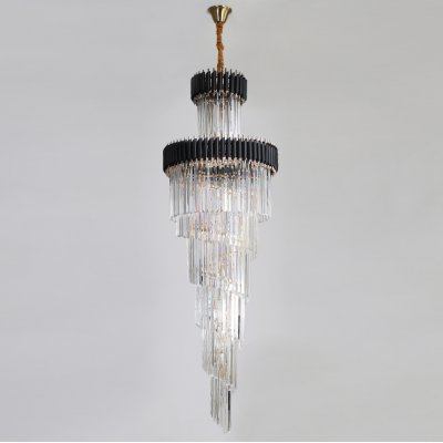 Люстра Empire Large Cascading Chandelier Black Rectangular Crystal Loft Concept 40.2894