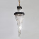 Люстра Empire Large Cascading Chandelier Black Rectangular Crystal Loft Concept 40.2894
