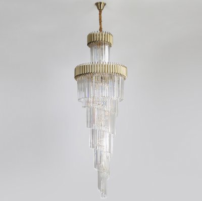Люстра Empire Large Cascading Chandelier Gold Rectangular Crystal Loft Concept 40.2895