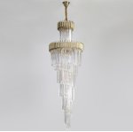Люстра Empire Large Cascading Chandelier Gold Rectangular Crystal Loft Concept 40.2895