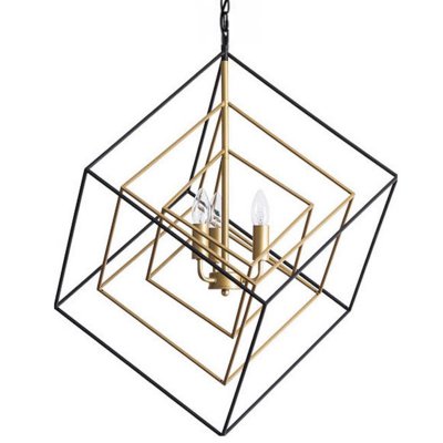 Светильник CUBIST Pendant Black and Gold 3 lamp Loft Concept 40.2906-3