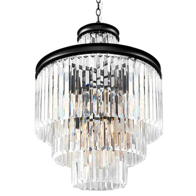 Люстра RH Odeon Chandelier Four Black 50 Loft Concept 40.2945-2